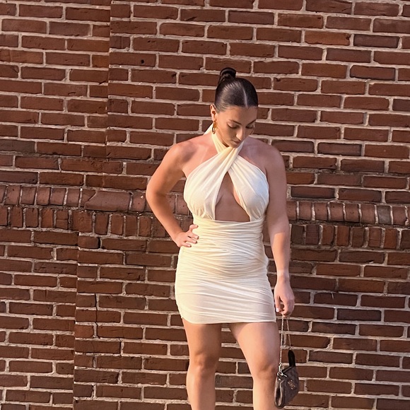Over It Lemon Halter Dress - Picture 2 of 3